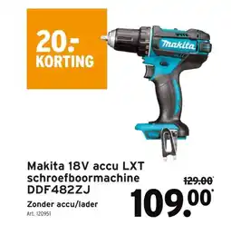 GAMMA Makita 18V accu LXT schroefboormachine DDF482ZJ aanbieding