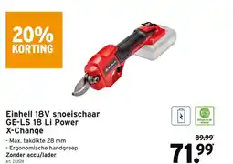 GAMMA Einhell 18V snoeischaar GE-LS 18 Li Power X-Change aanbieding