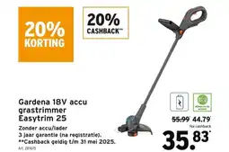 GAMMA Gardena 18V accu grastrimmer Easytrim 25 aanbieding