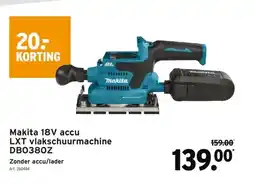 GAMMA Makita 18V accu LXT vlakschuurmachine DB0380Z aanbieding