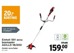 GAMMA Einhell 18V accu bosmaaier AGILLO 18/200 aanbieding