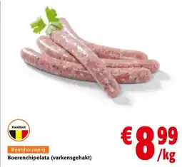 Colruyt Beenhouwerij Boerenchipolata varkensgehakt aanbieding
