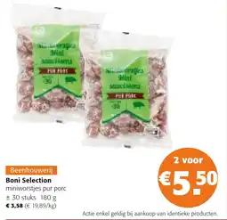Colruyt Boni Selection miniworstjes pur porc aanbieding