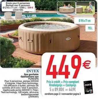 Cora Spa gonflable opblaasbare spa purespa aanbieding
