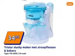 Action Tristar slushy maker met siroopflessen & bekers aanbieding
