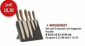 Weba Messenset set van 5 messen incl magneethouder aanbieding