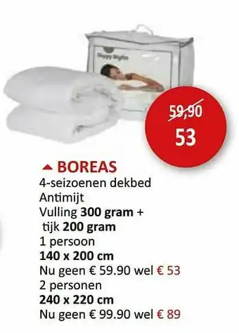Boreas 4-seizoenen dekbed antimijt