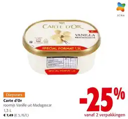 Colruyt Carte d’Or roomijs Vanille uit Madagascar 1,3 L aanbieding
