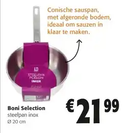 Colruyt Boni Selection steelpan inox Ø 20 cm aanbieding