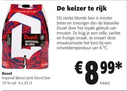 Colruyt Duvel Imperial Blond sterk blond bier 10% vol aanbieding