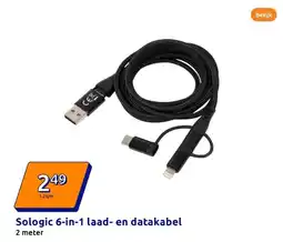 Action Sologic 6-in-1 laad- en datakabel aanbieding