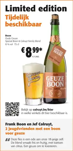 Colruyt Boon Oude Geuze Special Boon & Colruyt Family Blend 8% vol aanbieding