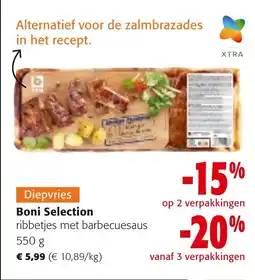 Colruyt Boni Selection ribbetjes met barbecuesaus aanbieding