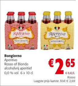 Colruyt Bongiorno Aperitivo Rosso of Biondo alcoholvrij aperitief 0,0 % vol aanbieding