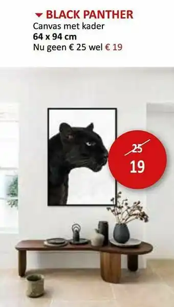 Black panther canvas met kader