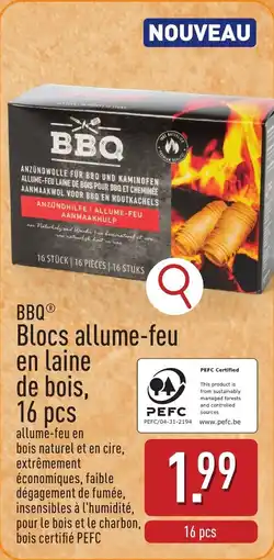 ALDI BBQ Blocs allume feu en laine de bois aanbieding
