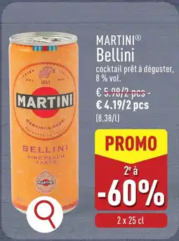 ALDI Martini bellini cocktail prêt à déguster, aanbieding