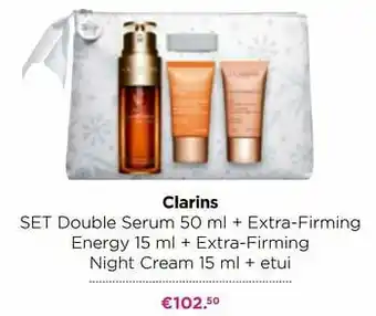 ICI PARIS XL Clarins set double serum + extra-firming energy + extra-firming night cream + etui aanbieding