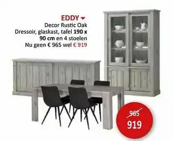 Weba Eddy decor rustic oak dressoir, glaskast, tafel aanbieding