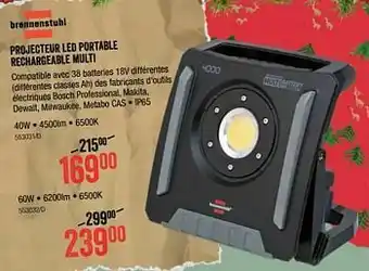 Brennenstuhl projecteur led portable rechargeable multi