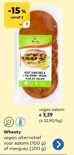 Bio Planet Wheaty vegan salami aanbieding