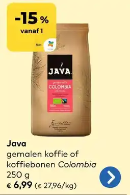 Bio Planet Java gemalen koffie of koffiebonen Colombia aanbieding