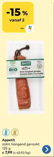 Bio Planet Appetit zalm hangend gerookt aanbieding