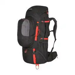 Decathlon Rugzak Expeditie Samont backpack 60 + 10 liter - Zwart met Rood aanbieding
