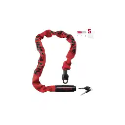Decathlon Keeper 785 Geïntegreerd kettingslot - Rood aanbieding