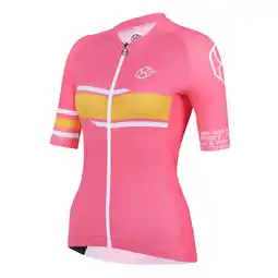 Decathlon Roze/Multicolor fietsshirt voor dames korte mouw 8andCounting aanbieding