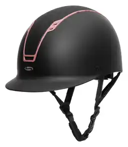Decathlon Swing Rijhelm H22 Shine - Mat Zwart - Glans Roségoud aanbieding