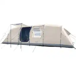 Decathlon Tunneltent Casablanca 8 Slaper Protect - Kampeertent met 2 slaapcabines aanbieding