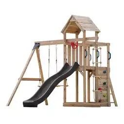 Decathlon AXI Moos Speeltoren, Dubbele Schommel, Touwladder Glijbaan Grijs aanbieding