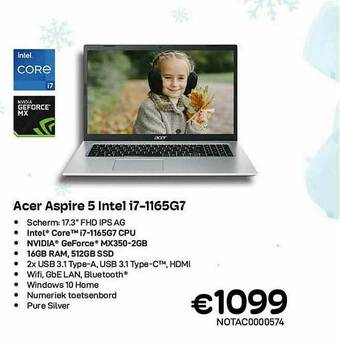 CompuDeals Acer Aspire 5 Intel I7 aanbieding