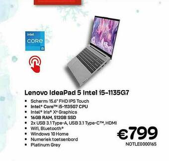 CompuDeals Lenovo Ideapad 5 Intel I5 aanbieding