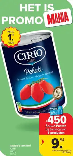 Carrefour Gepelde tomaten Cirio aanbieding