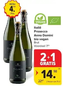 Carrefour Italië Prosecco Anno Domini bio vegan aanbieding