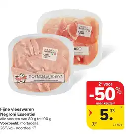 Carrefour Fijne vleeswaren Negroni Essentiel aanbieding