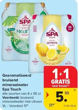 Carrefour Gearomatiseerd bruisend mineraalwater Spa Touch aanbieding
