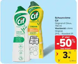 Carrefour Schuurcrème Cif aanbieding