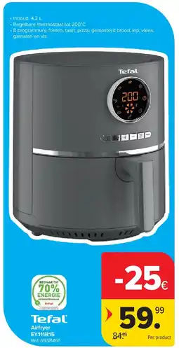 Carrefour Airfryer EY111B15 aanbieding