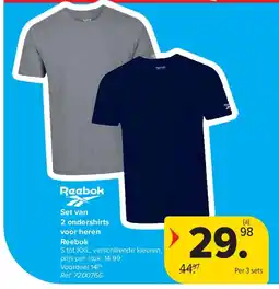 Carrefour Set van 2 ondershirts voor heren Reebok aanbieding