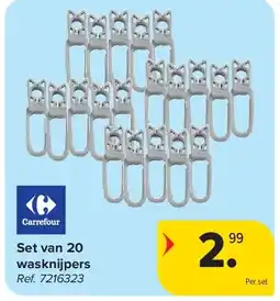 Carrefour Set van 20 wasknijpers aanbieding