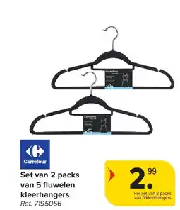 Carrefour Set van 2 packs van 5 fl uwelen kleerhangers aanbieding