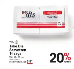 Sligro Take dis servetten 1 laags aanbieding