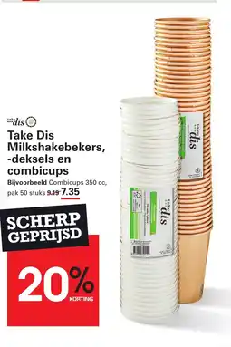 Sligro Take dis milkshakebekers deksels en combicups aanbieding