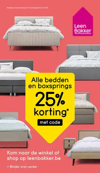 Leen Bakker Alle bedden en boxsprings aanbieding