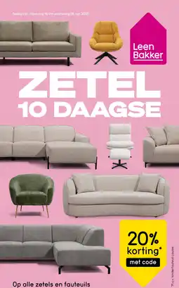 Leen Bakker Op alle zetels en fauteuils aanbieding