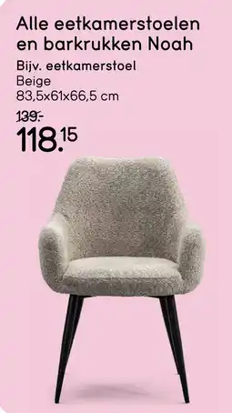 Leen Bakker Alle eetkamerstoelen en barkrukken Noah aanbieding