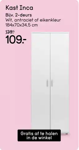 Leen Bakker Kast Inca aanbieding
